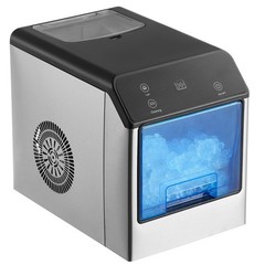 33lb Daily Chewable Ice Maker, Stainless Steel Body, Visual Monitor, Portable