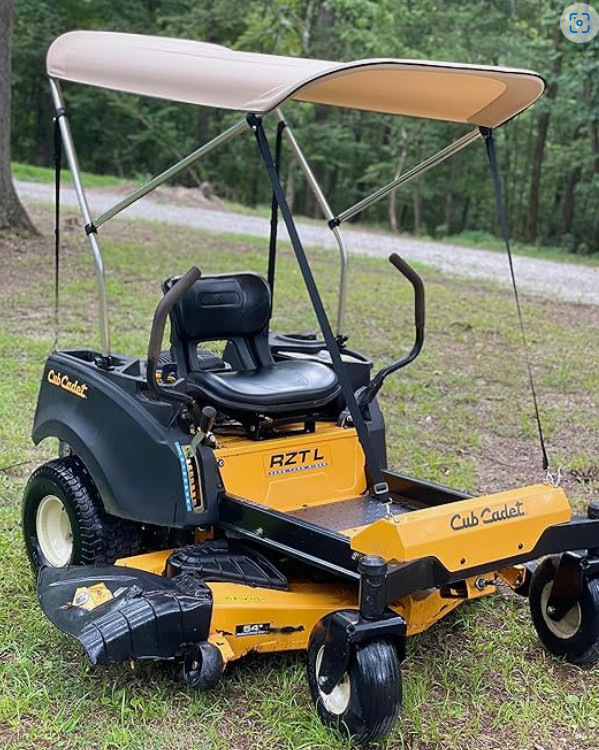 CRO 'Narrow Track' Zero Turn Mower Sun Shade - Blocks UV/Rain/Sun - Beige gallery