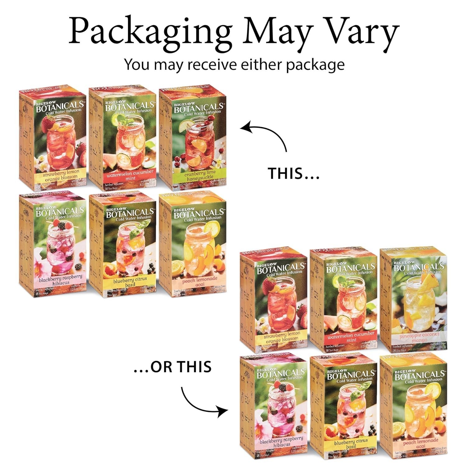 Bigelow Botanicals Cold Water Infusion Herbal Variety Pack, Caffeine Free Tea wi gallery
