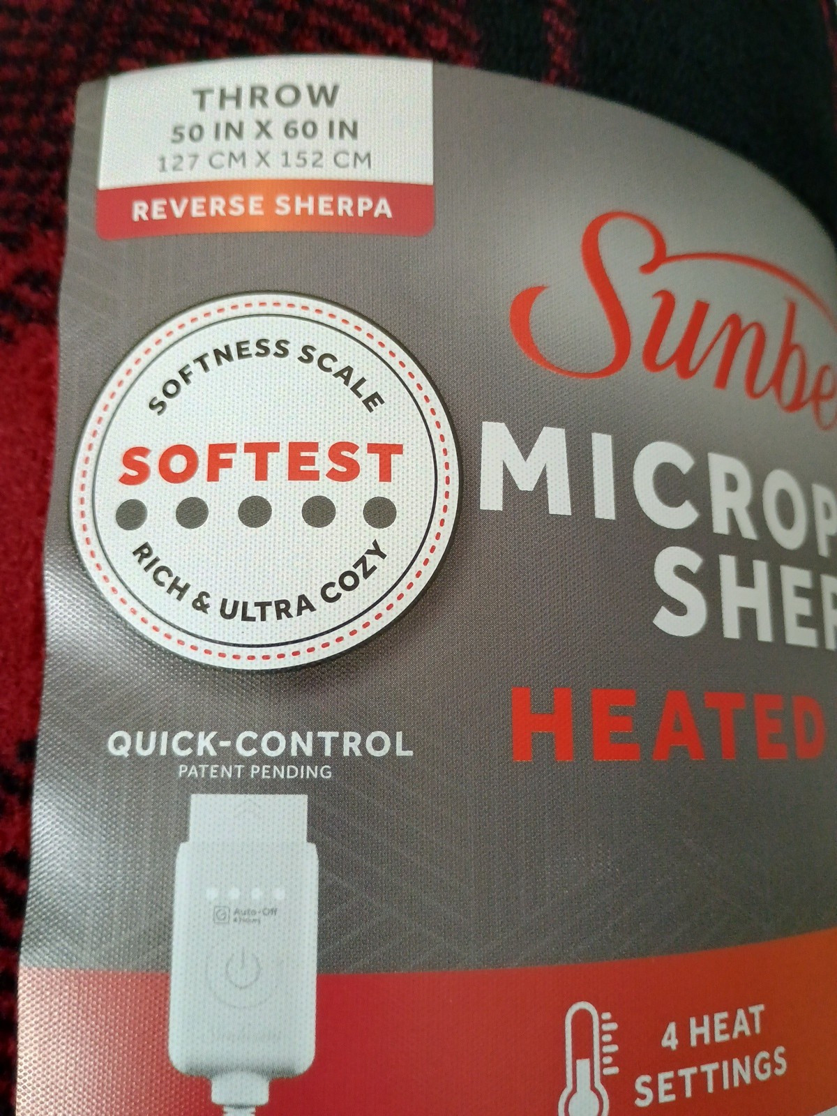 Sunbeam Microplush Reverse Sherpa Electric Heated Throw Blanket 50" x 60" (30) gallery