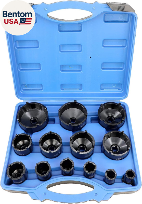13Pc Spindle Nuts Socket Kit Ball Joints Axle Locknut Remove Install Locking Hub gallery