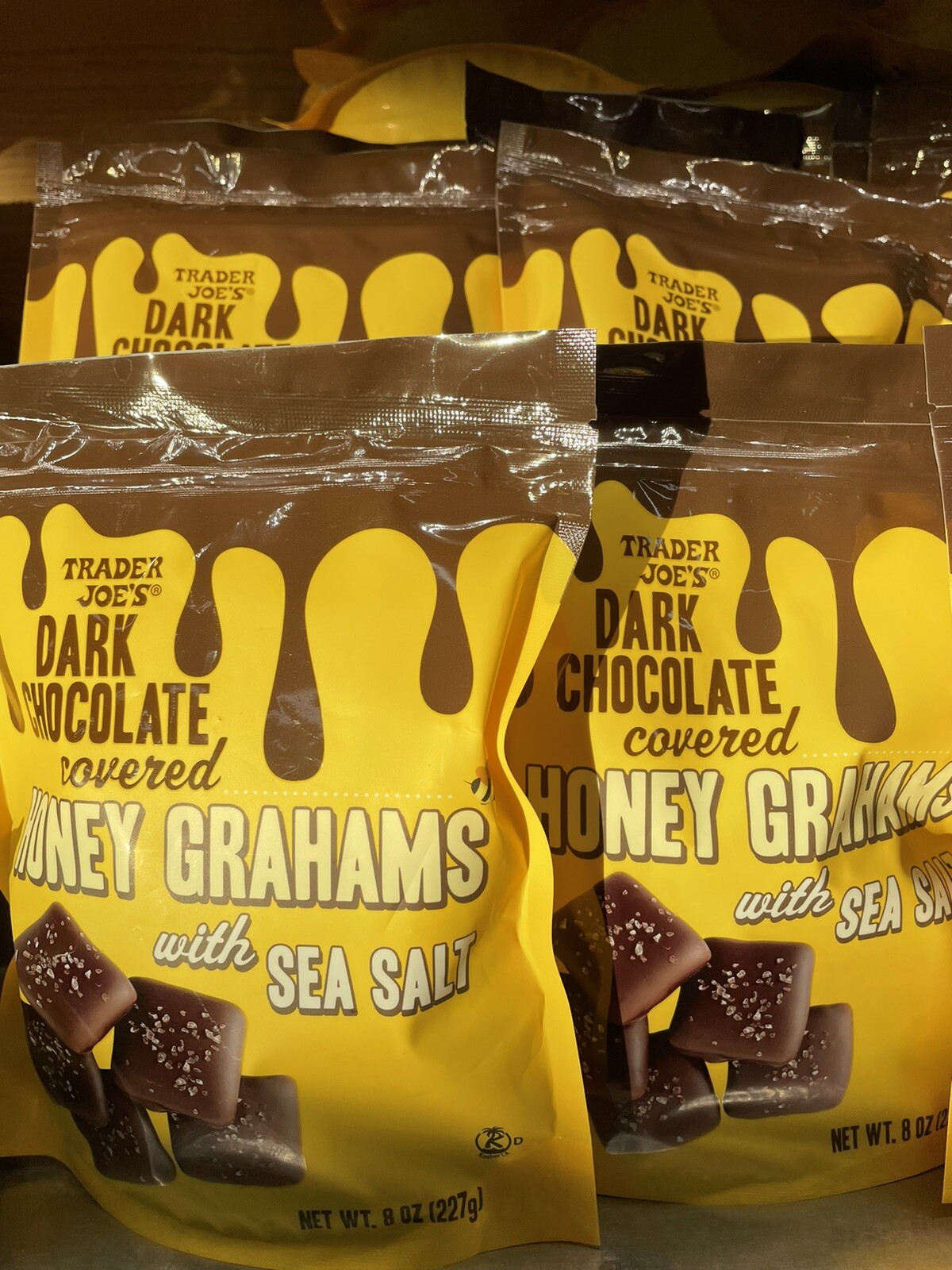 2 Packs Trader Joe's Dark Chocolate Covered Honey Grahams w/Sea Salt 8 oz Each gallery