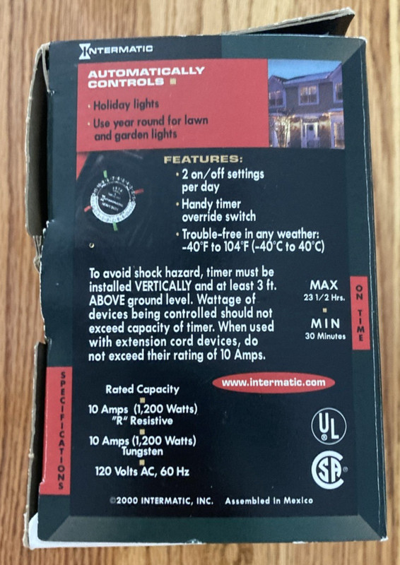 Intermatic Timer HB32R Raintight Outdoor Timer Switch Program 24 Hour 10 amps gallery