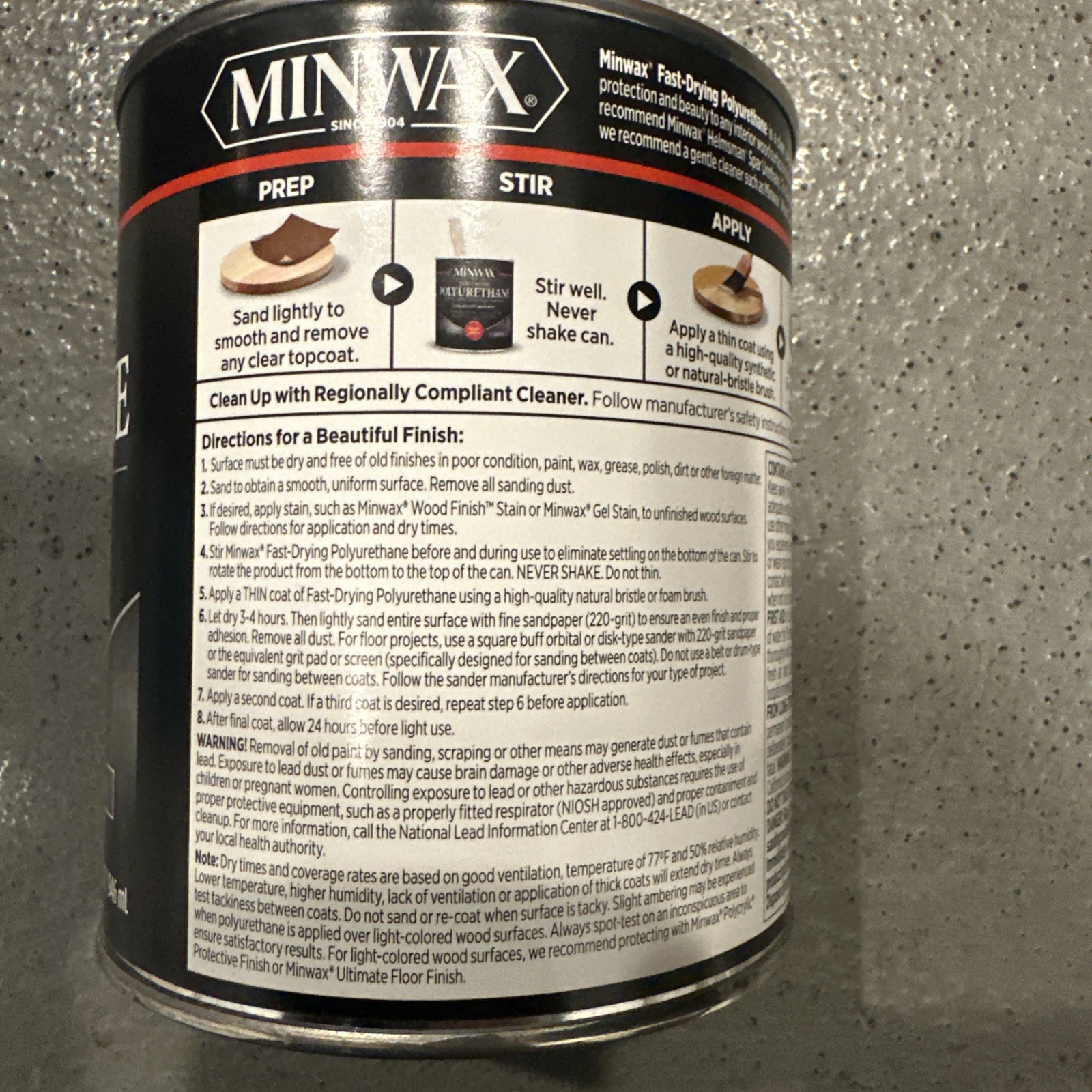 Minwax Water-Based Oil-Modified Polyurethane, Warm Satin 32 Oz gallery