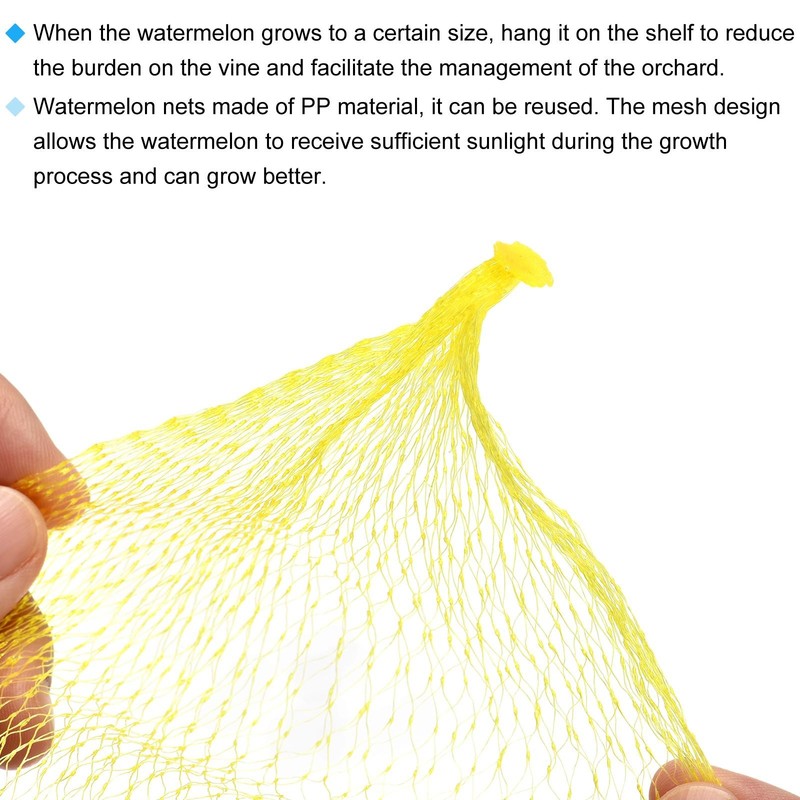 Watermelon Nets 23.62 Inch Hanging Melon Hammocks Bag for Garden Yellow 50 Pack gallery