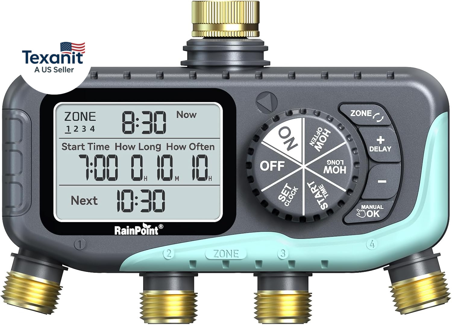 Sprinkler Timer 4 Zone, Water Timer for Programmable, for Soaker Hose with Rain gallery