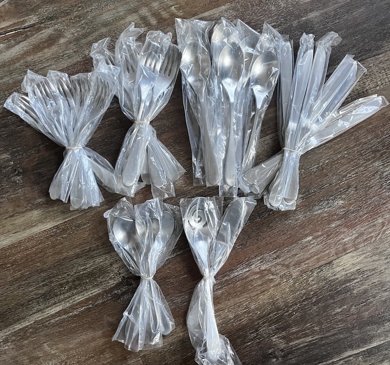 Knork Original Silver Matte Thick Handle Flatware Mixed Lot 28 Pieces gallery