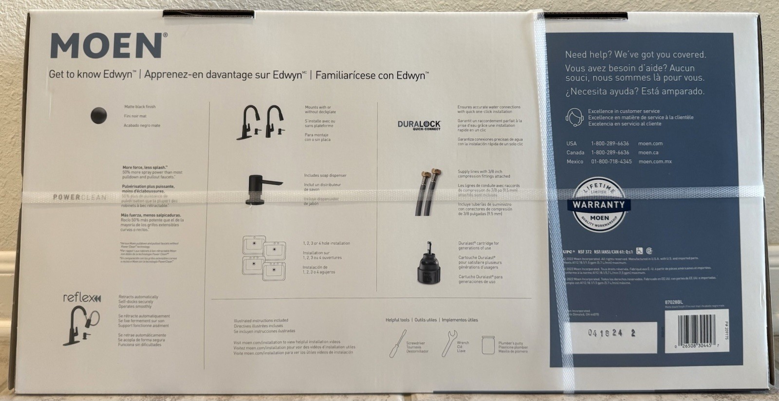 Moen Edwyn Matte Black Single Handle Pull-down Kitchen Faucet w/Sprayer Function gallery