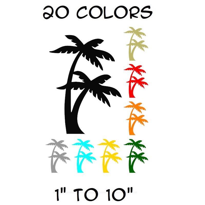 Palm Tree Sticker Vinyl Decal Tropical Island Beach Ocean Wall Car Window gallery