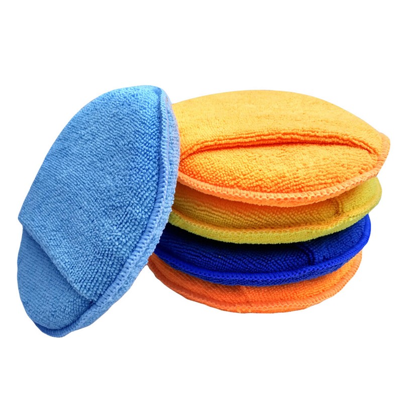 4 PCS Solid Car Wash Cleaning Cloth With Pocket Soft Microfiber Car Wax Sponge gallery