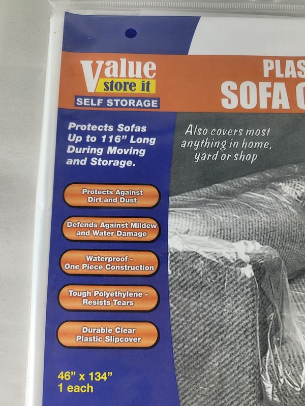 Value Store It Plastic Sofa Cover SS-9040PL Protects Sofas Up To 116" gallery