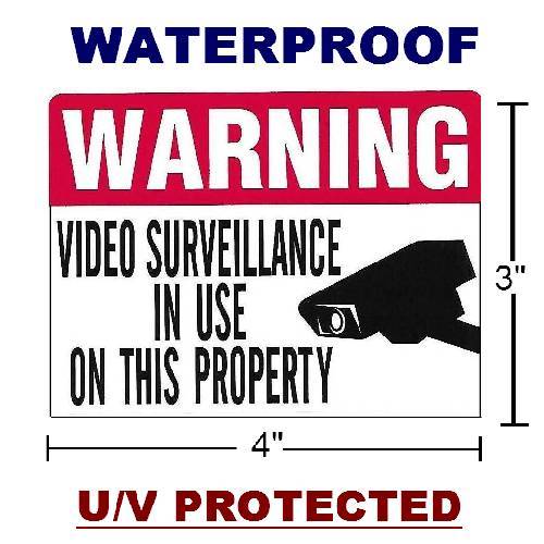 Lot Of CCTV Camera Window Warning Sticker Signs For Home Waterproof Surveillance gallery