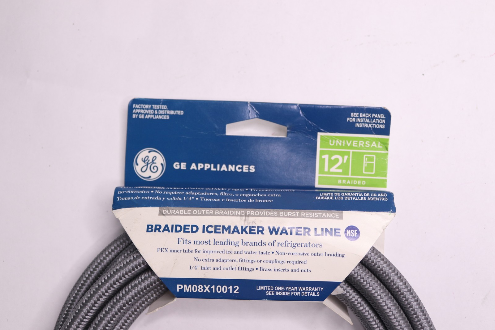 GE Universal Braided Icemaker Water Line 1/4" Inlet & Outlet 12-Ft gallery