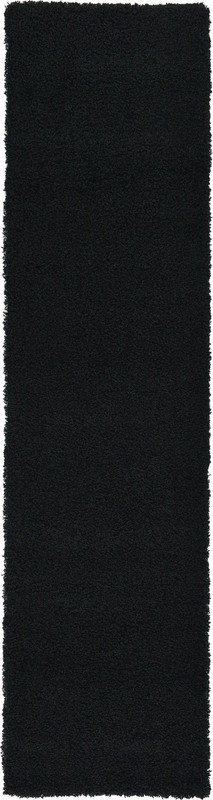 Jet Black 2X6 Rectangular Solid Shag Rug Soft Cozy Indoor Stylish Decor gallery