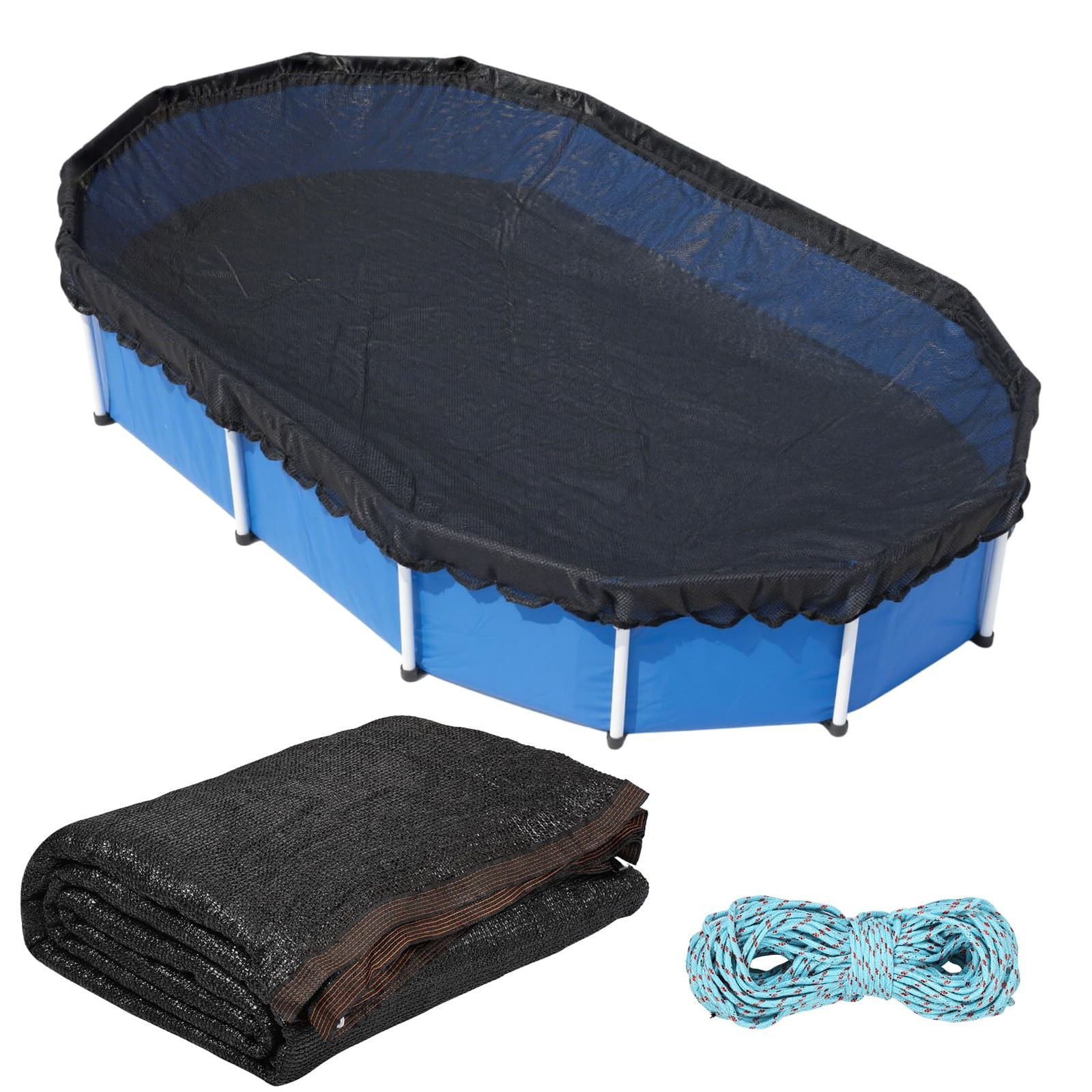 10 x 16 Oval Pool Leaf Net Cover with String, Oval Winter Mesh Pool Cover Lea... gallery
