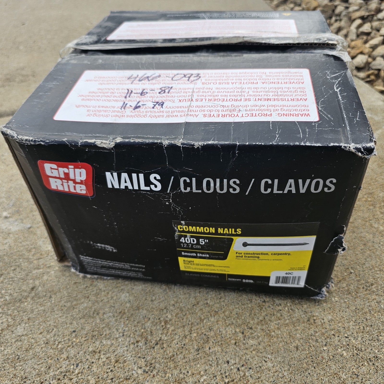 NEW 50lbs Box GripRite Construction 40C Common 5" Nail Bright Smooth Shank gallery