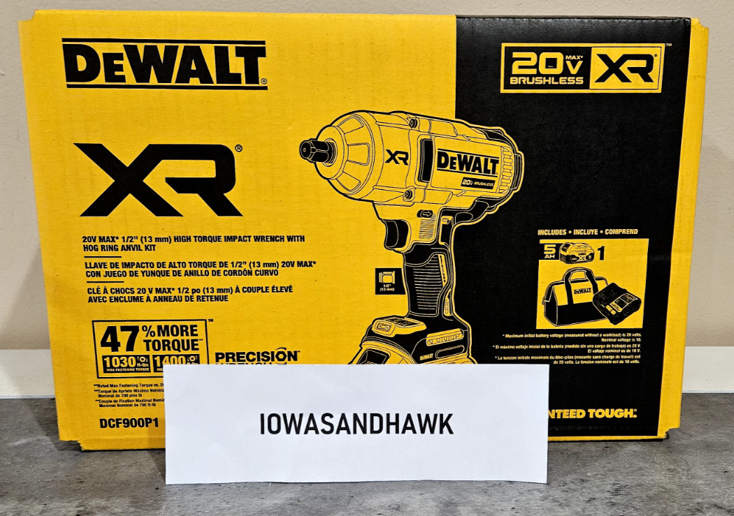 DeWalt 20v Brushless XR 1/2" High Torque Impact Wrench Hog Ring Anvil DCF900P1 gallery