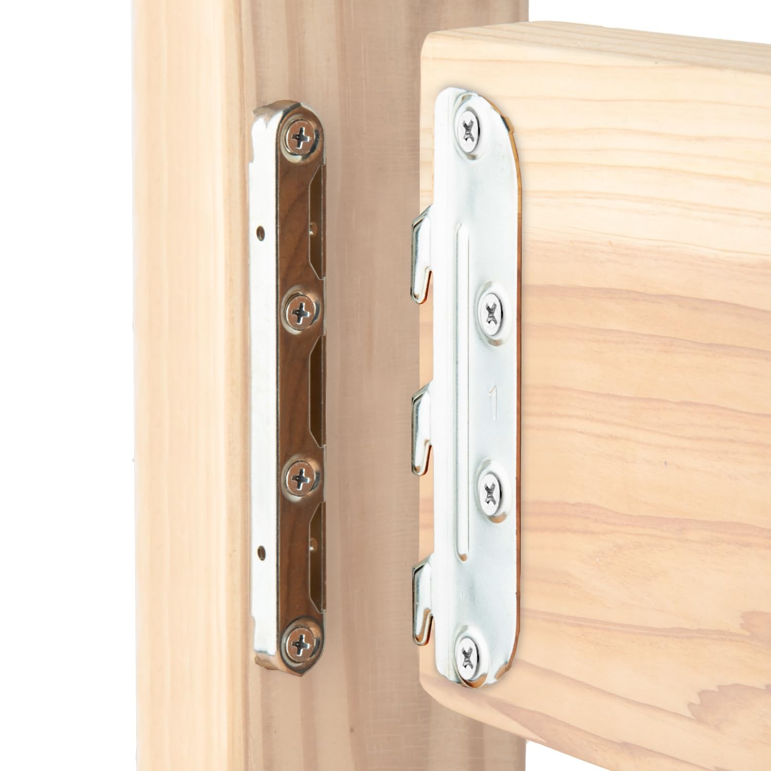 POWERTEC Surface Mounted Bed Rail Brackets 4PK, Bed Frame Hardware w/ Mountin... gallery