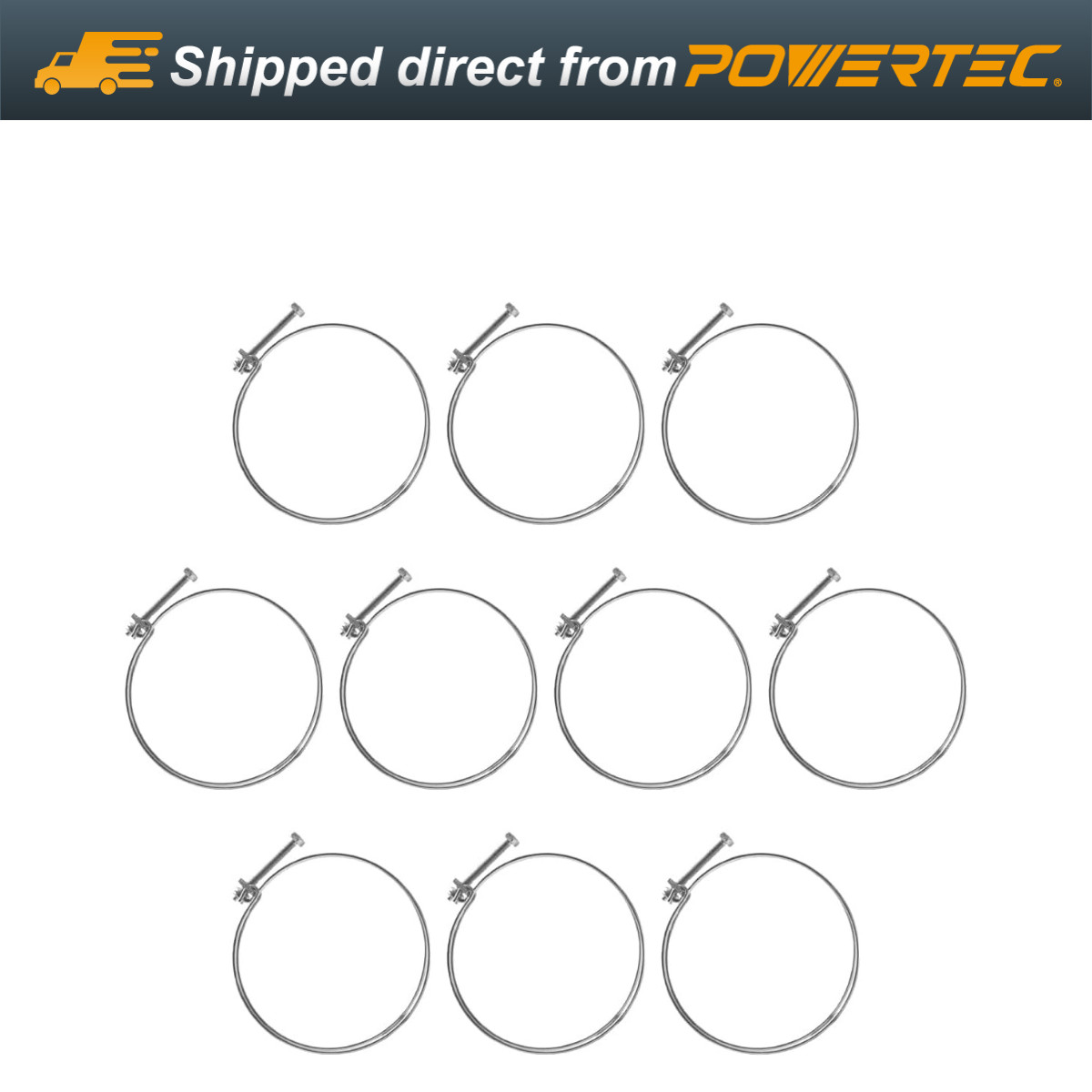 POWERTEC 70217-P2 5-Inch Double Wire Hose Clamp | 10-Pack gallery