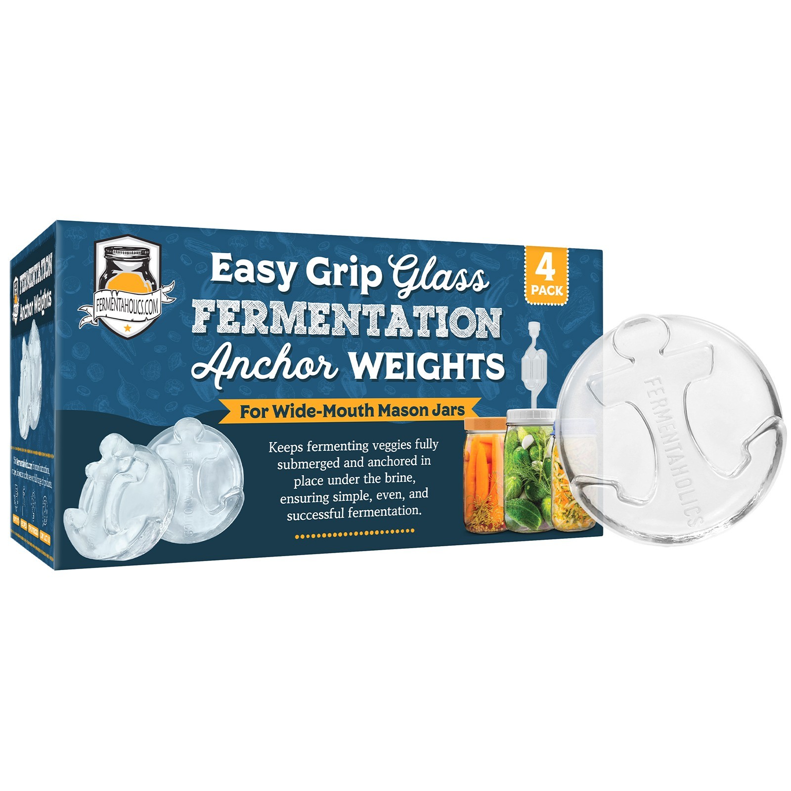 4 Pack Glass Fermentation Weights With Easy Grip Handles gallery