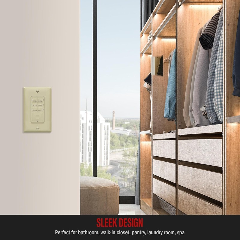 Countdown Timer Switch - Fan & Light Timer, 5 Min - 4 Hrs, Night Light LED In... gallery