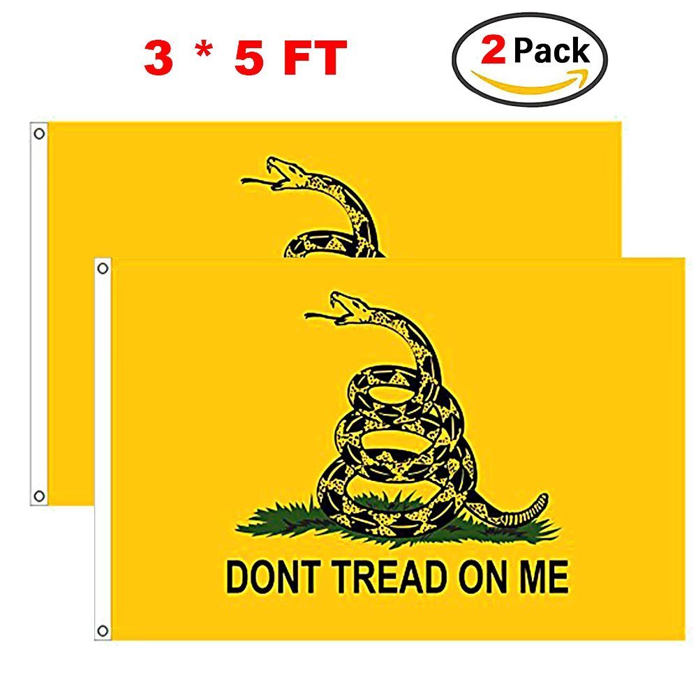 Gadsden Snake Flags 2 pack 3x5 Home garden Polyester Nylon Flag Brass Grommets gallery