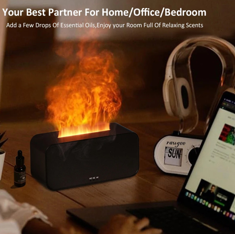 1pc Flame Effect Aroma Humidifier Essential Oil Diffuser with LED Light - NEW gallery