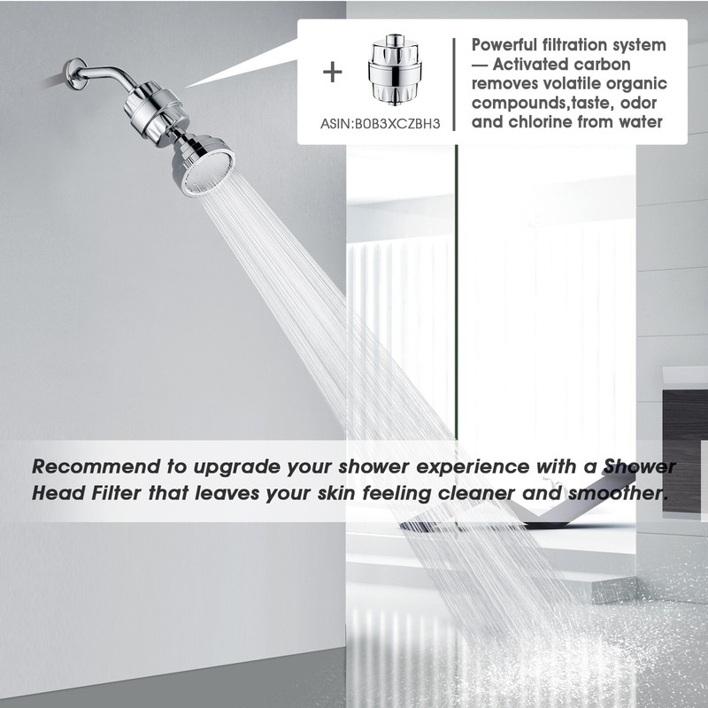 New High Pressure Rain Showerhead Fixed Shower Head Angle Adjustable gallery