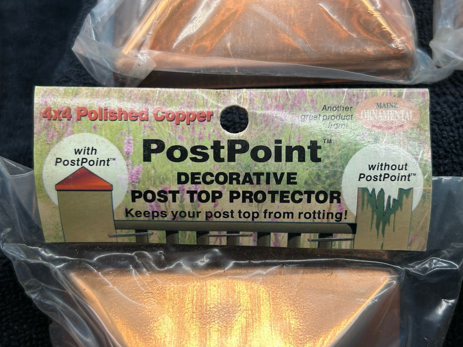 4 Pcs Copper 4" x 4" POST CAPS PostPoint, "Decorative post top Protector", NEW gallery