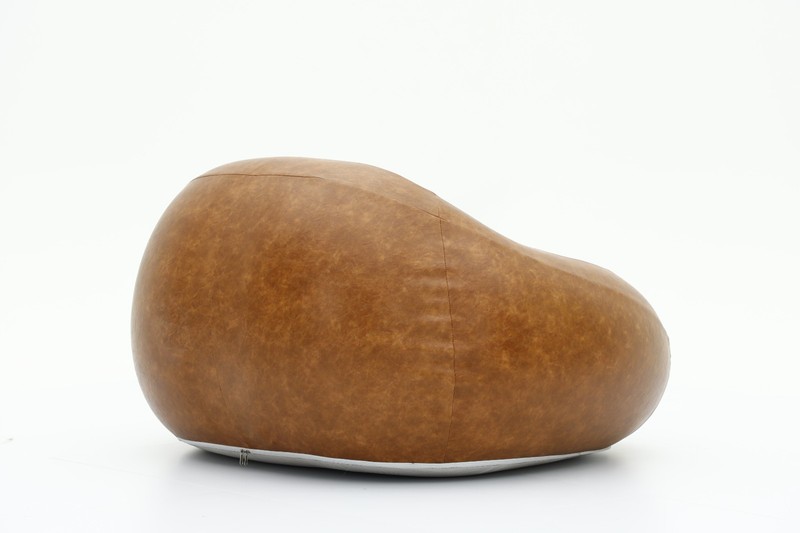 Vintage Brown Leather Inflatable Lounge Chair Single Seater Sofa 46x44x27in Home gallery