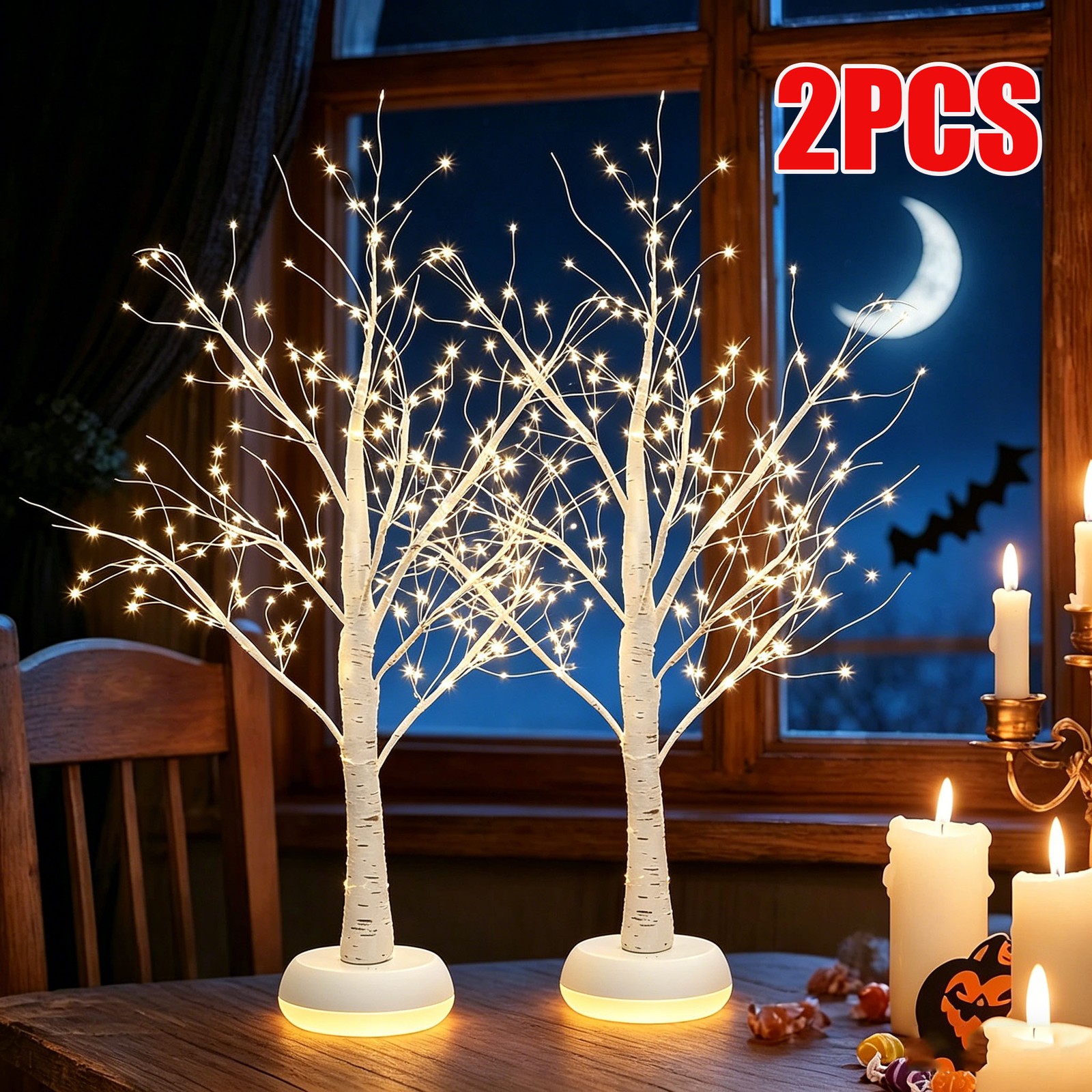 2PCS Birch Tree Light White Light up Birch Tree Tabletop Lamp Wedding ﻿ gallery