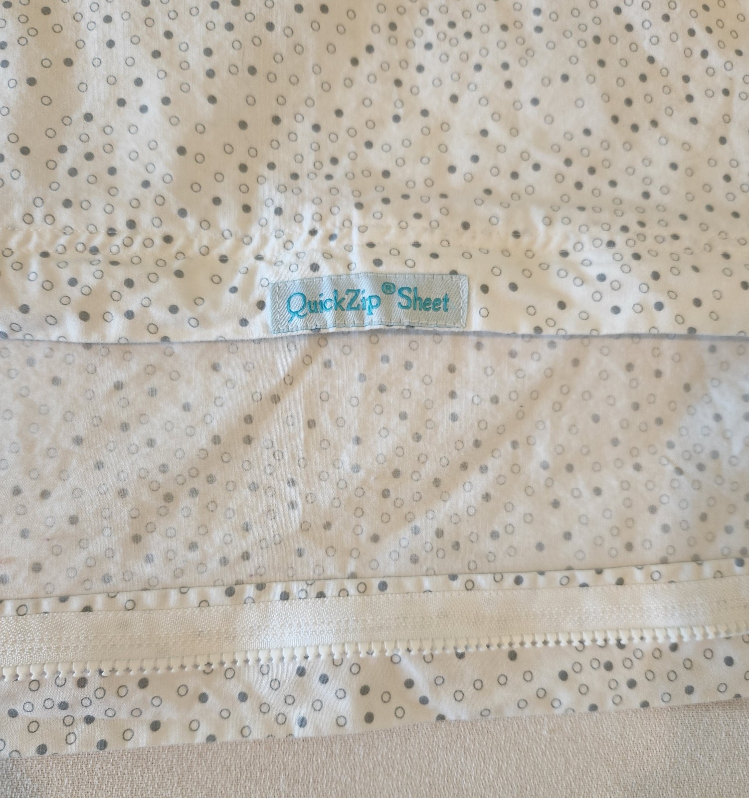 QuickZip Add-On Zip Sheet Crib Size Polka Dot Gray White TOP ONLY gallery