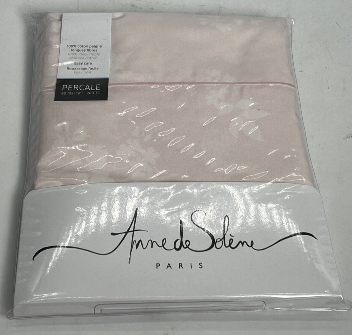 NEW Anne de Solene Paris Percale 100% Cotton Set of 2 Standard Pillowcases 22x32 gallery