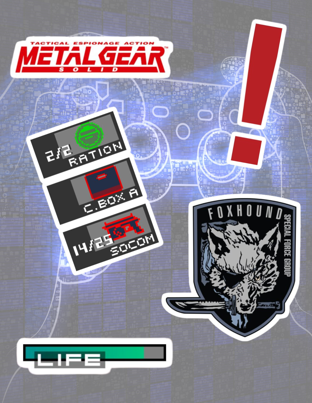 Metal Gear Solid Video Game 5pc Sticker Pack gallery