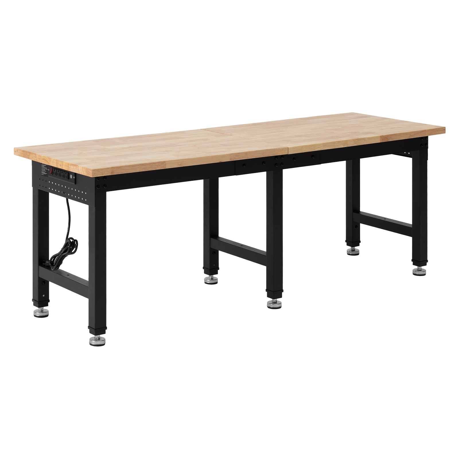 Uimoso Adjustable Workbench with Oak Wood Top and Built-in Power Outlets,72x24in gallery
