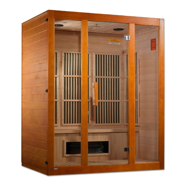 Maxxus "Alpine" Dual Tech 3 person Low EMF FAR Infrared Sauna Canadian Hemlock gallery