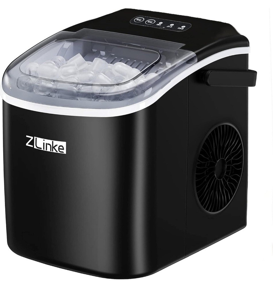 Countertop Ice Maker, Ice Maker Machine 6 Mins 9 Bullet Ice, 26.5lbs/24Hrs