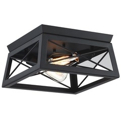 Flush Mount, Modern Industrial Square Ceiling Light for Outdoor Porch, Indoor…
