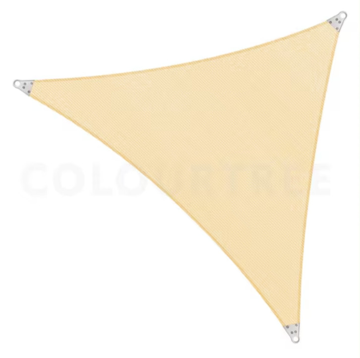 Colourtree 28 ft x 28 ft Triangle Sun Shade Sail Screen Canopy TAWT28-3 Beige gallery