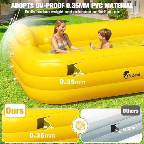 Inflatable Pool with Lights,Solar Duck Inflatable Swimming Pool for Kid,Blow gallery