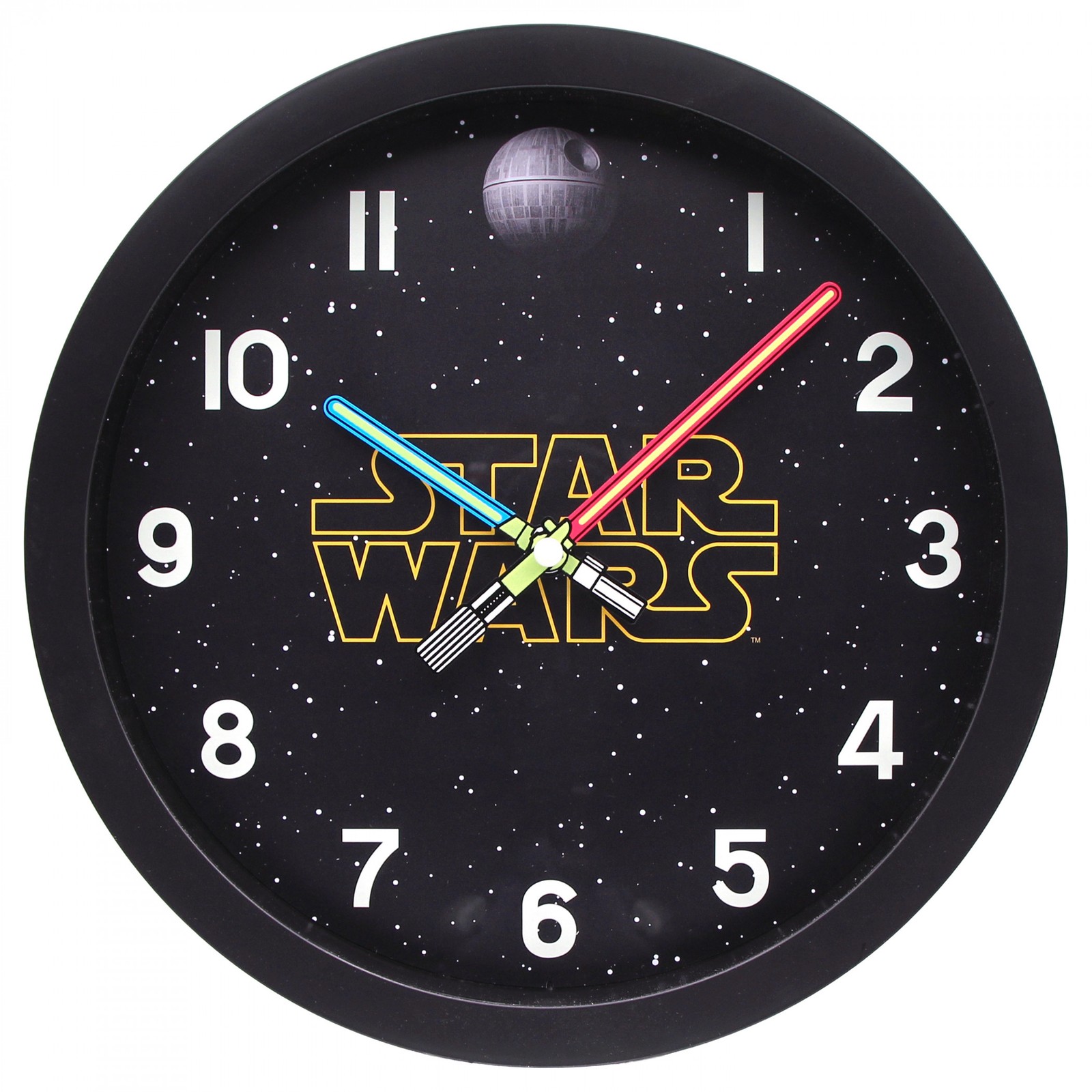 Star Wars Light Saber Clock Hands 10" Analog Wall Clock Black gallery