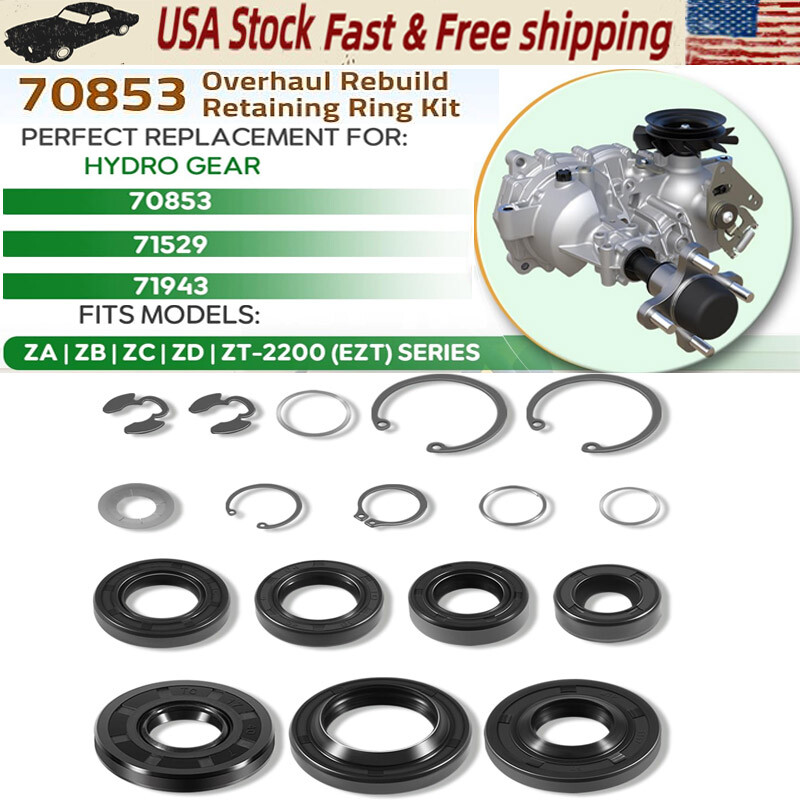 70853 For Hydro Gear Seal & Retaining Ring Kit Fit ZA, ZB, ZC, ZD, ZT2200 Series gallery