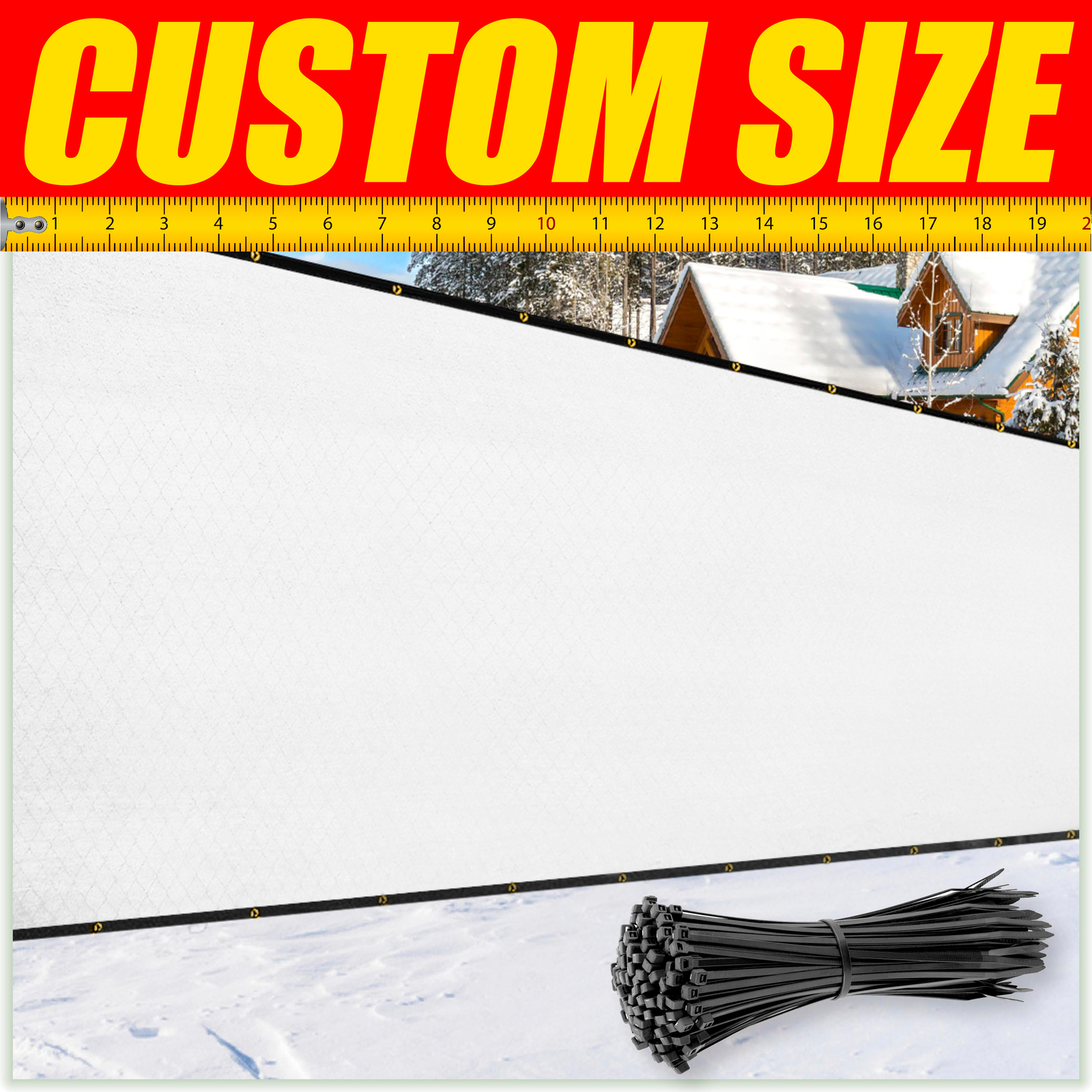 ColourTree White 8' Fence Privacy Wind Screen Mesh Windscreen Custom Size 8 Feet gallery