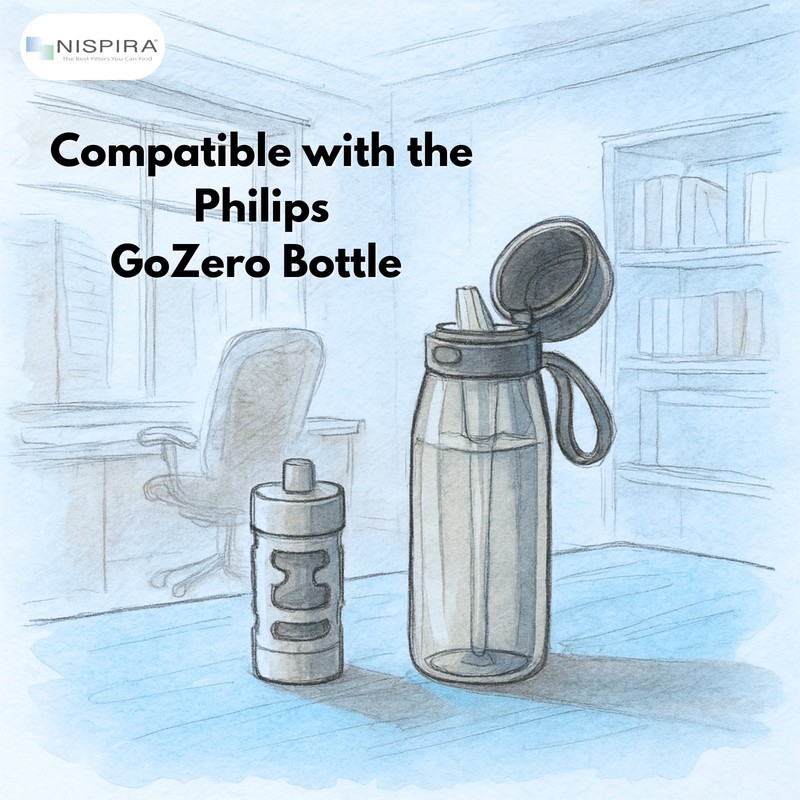 Nispira Water Filter Replacement for Philips GoZero Everyday Water Bottle, 1 Pk gallery