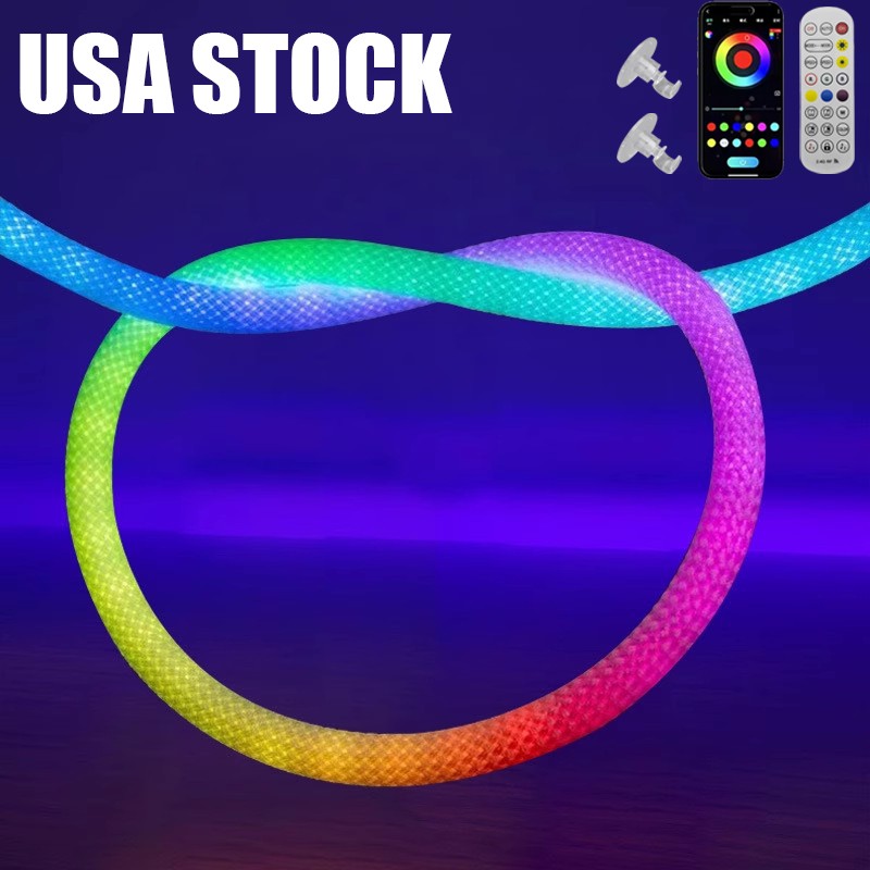 USA - 5V 1m RGB 360 Round Reticulate Neon LED Light Strip Kit Home Party Decor gallery