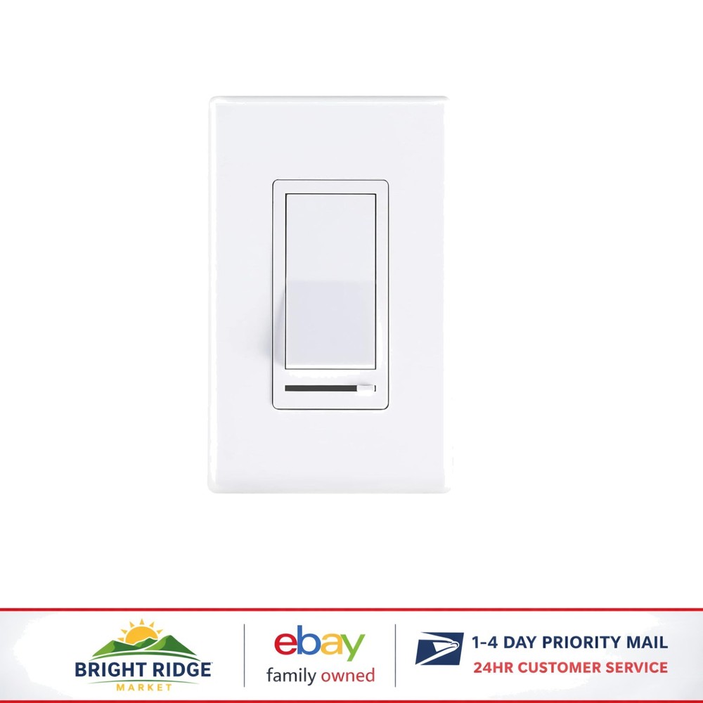 Wall Mount Dimmer Switch with Paddle Button for LED and Incandescent Bulbs