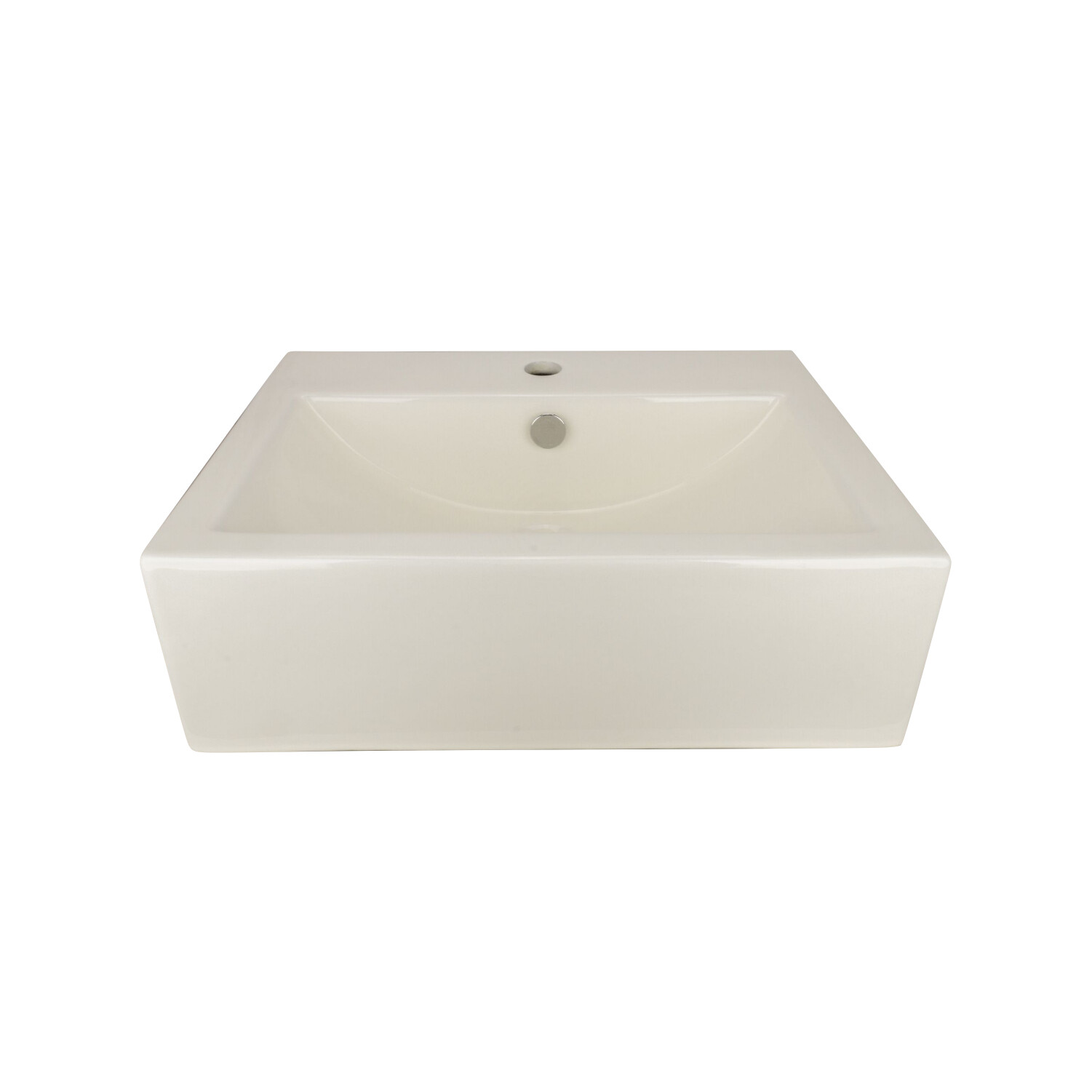 Rectangular Box Shaped Vessel Bathroom Sink 20 1/8" X 16 1/8" Ivory Porcelain gallery
