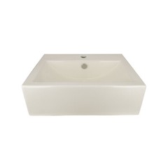 Rectangular Box Shaped Vessel Bathroom Sink 20 1/8″ X 16 1/8″ Ivory Porcelain