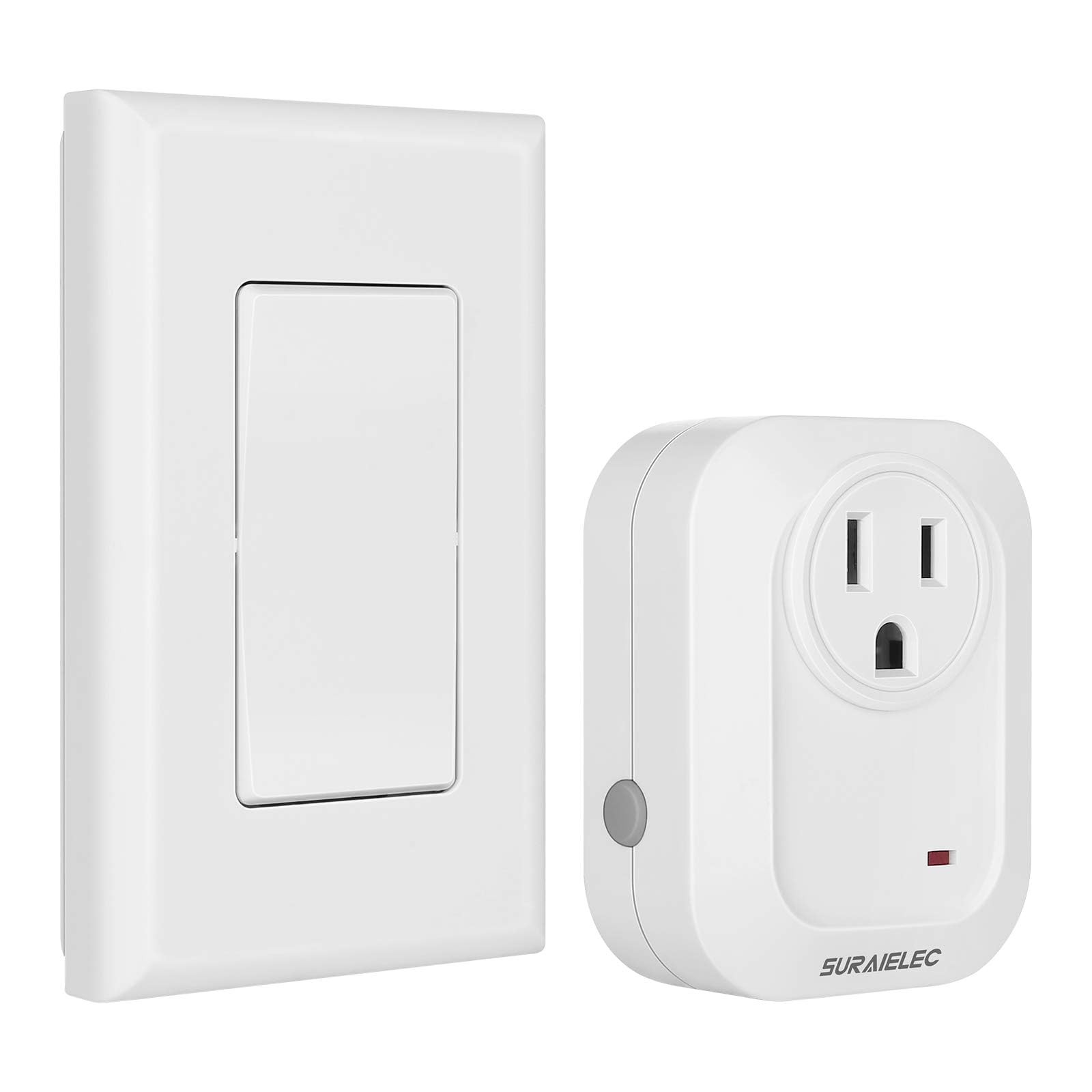 No Wiring Light Switch, Remote Control Outlet, 100ft RF, White gallery