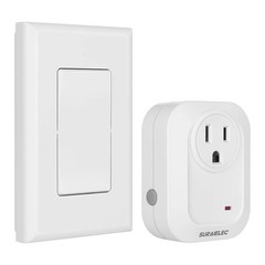 No Wiring Light Switch, Remote Control Outlet, 100ft RF, White